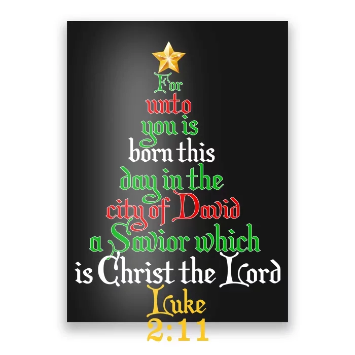 Born A Savior Christmas Christ The Lord Bible Verse Poster