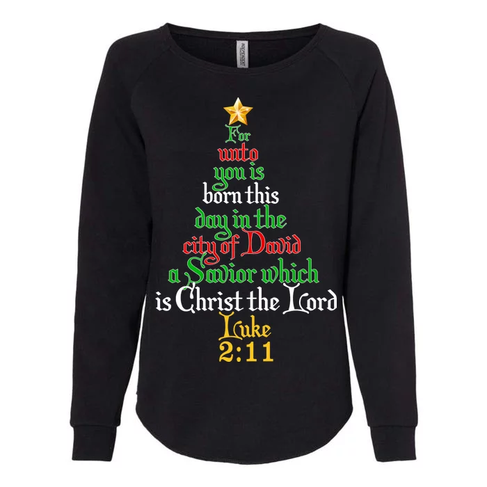 Born A Savior Christmas Christ The Lord Bible Verse Womens California Wash Sweatshirt