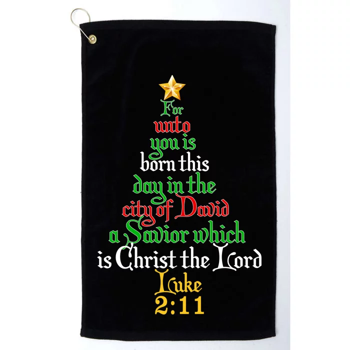 Born A Savior Christmas Christ The Lord Bible Verse Platinum Collection Golf Towel