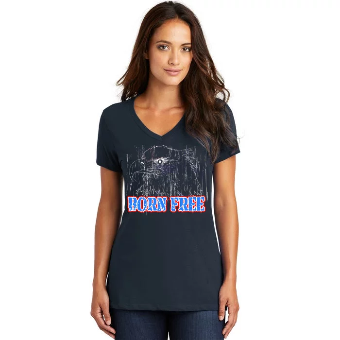 Born Free Eagle Women's V-Neck T-Shirt