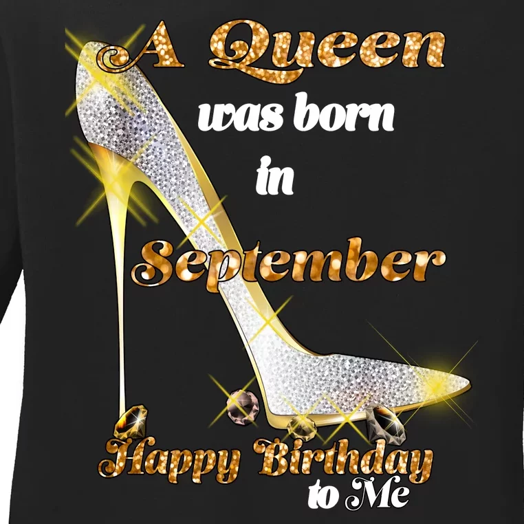 Born In August Birthday Queen Ladies Long Sleeve Shirt