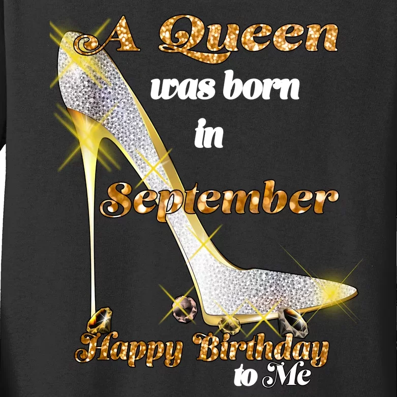 Born In August Birthday Queen Kids Long Sleeve Shirt