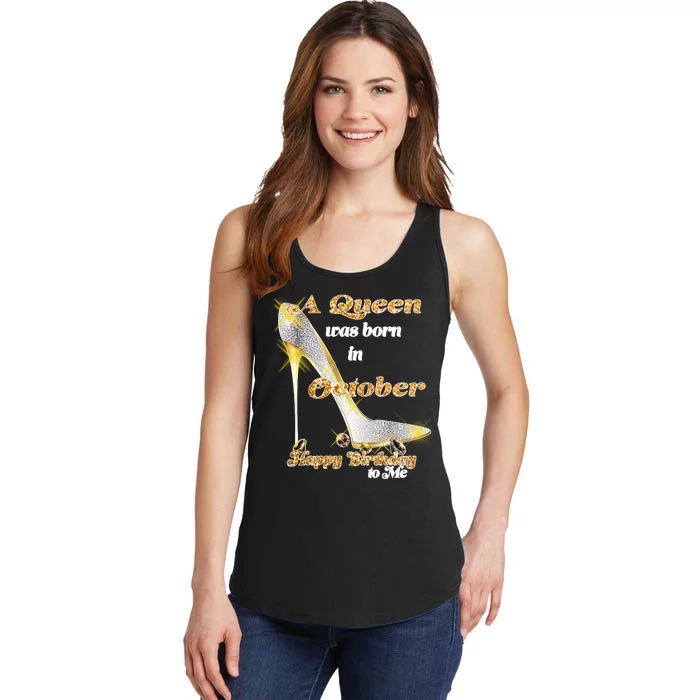 Born In October Birthday Queen Ladies Essential Tank