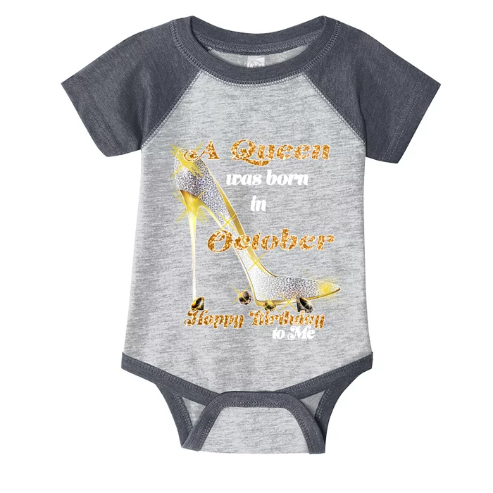 Born In October Birthday Queen Infant Baby Jersey Bodysuit