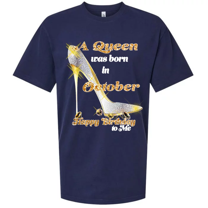 Born In October Birthday Queen Sueded Cloud Jersey T-Shirt