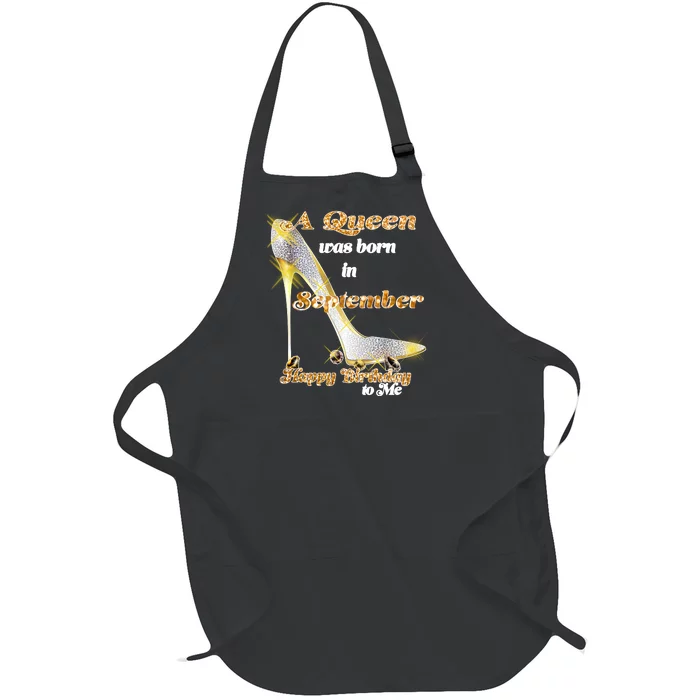 Born In September Birthday Queen Full-Length Apron With Pocket