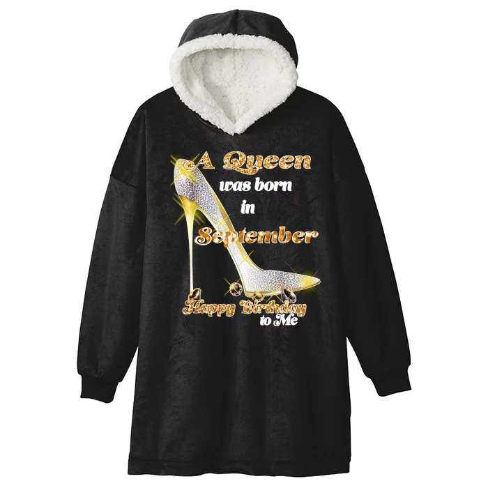 Born In September Birthday Queen Hooded Wearable Blanket