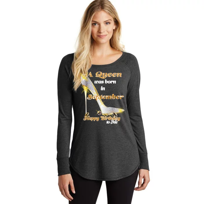 Born In September Birthday Queen Women's Perfect Tri Tunic Long Sleeve Shirt