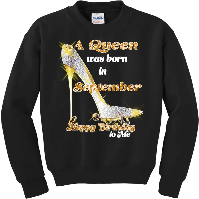 Born In September Birthday Queen Kids Sweatshirt