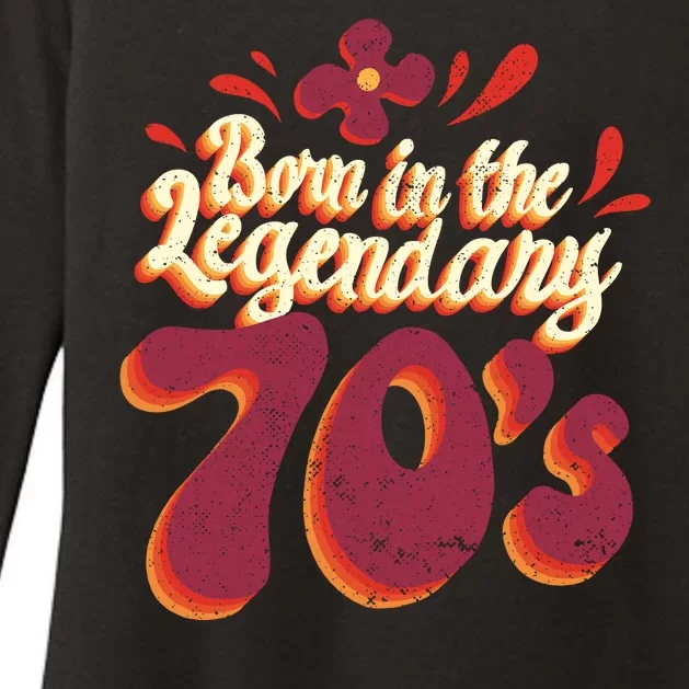 Born In The Legendary 70's Womens CVC Long Sleeve Shirt