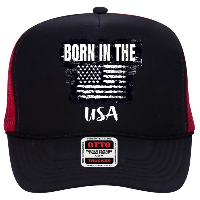 Born In The USA High Crown Mesh Trucker Hat