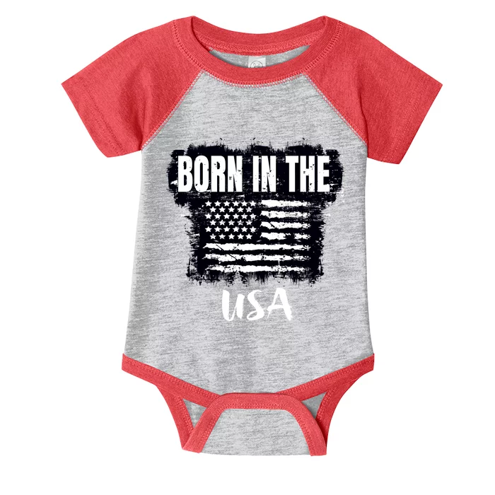 Born In The USA Infant Baby Jersey Bodysuit