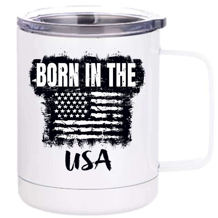 Born In The USA Front & Back 12oz Stainless Steel Tumbler Cup