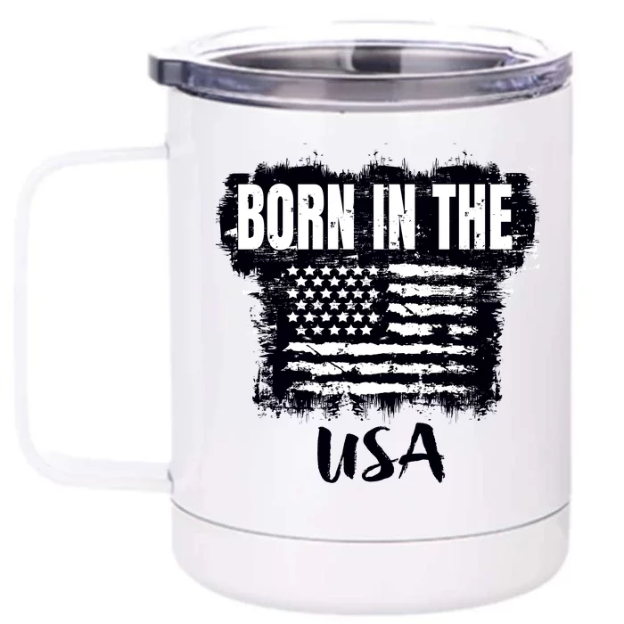 Born In The USA Front & Back 12oz Stainless Steel Tumbler Cup