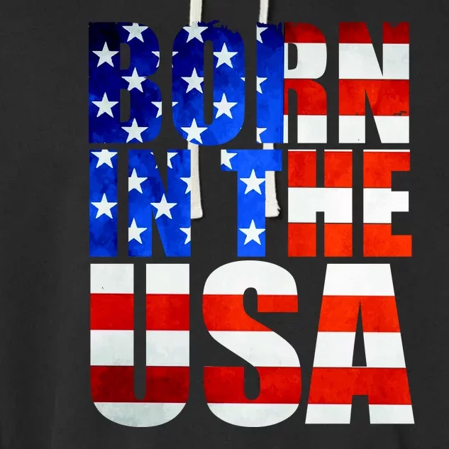 Born In The USA Flag Garment-Dyed Fleece Hoodie