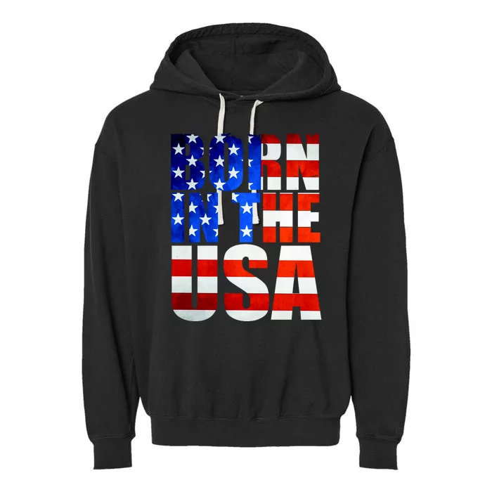 Born In The USA Flag Garment-Dyed Fleece Hoodie