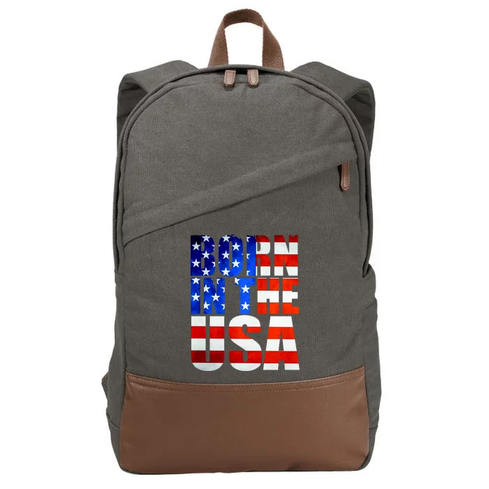 Born In The USA Flag Cotton Canvas Backpack