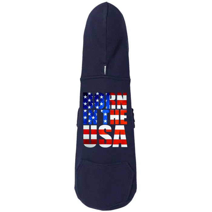 Born In The USA Flag Doggie 3-End Fleece Hoodie