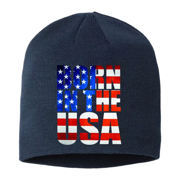 Born In The USA Flag 8 1/2in Sustainable Knit Beanie