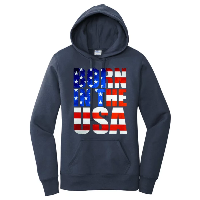 Born In The USA Flag Women's Pullover Hoodie