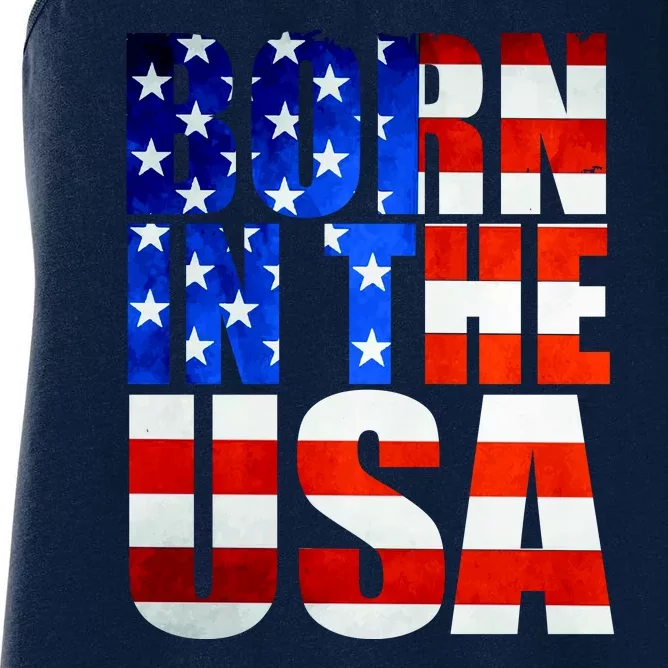 Born In The USA Flag Women's Racerback Tank