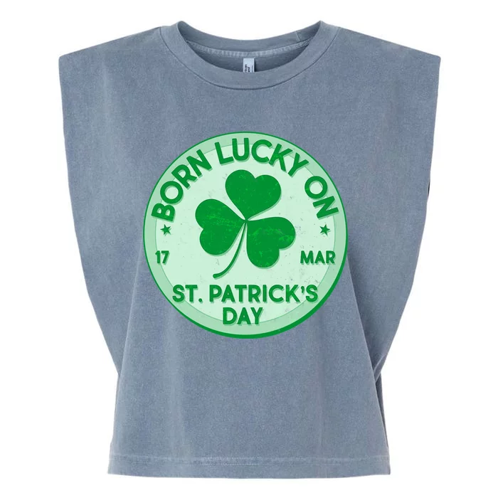 Born Lucky On St. Patrick's Day Garment-Dyed Women's Muscle Tee