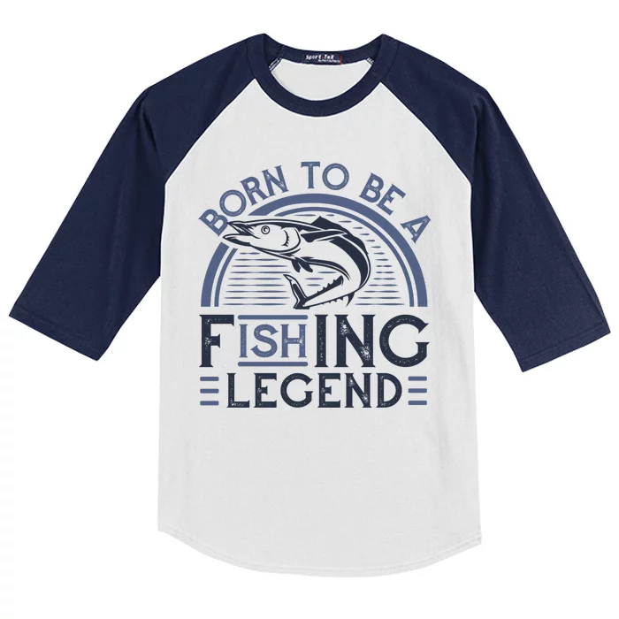 Born To Be A Fishing Legend Kids Colorblock Raglan Jersey