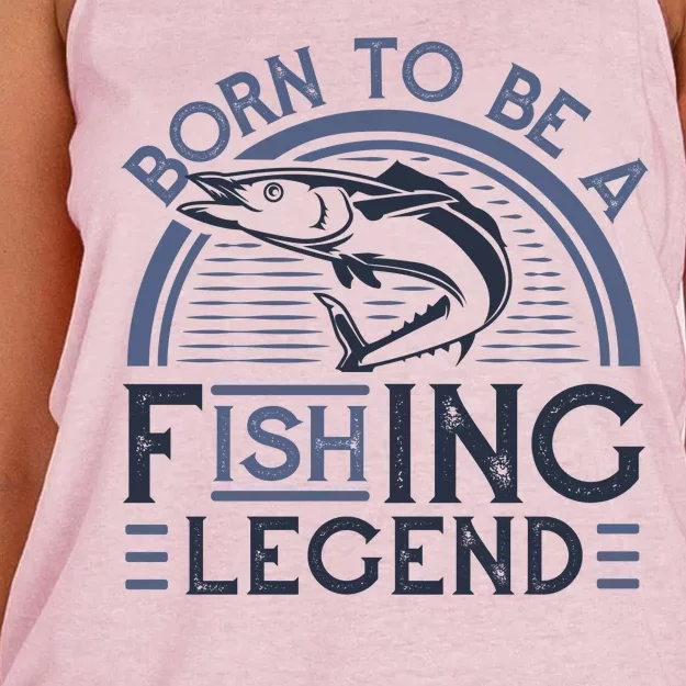 Born To Be A Fishing Legend Women's Knotted Racerback Tank