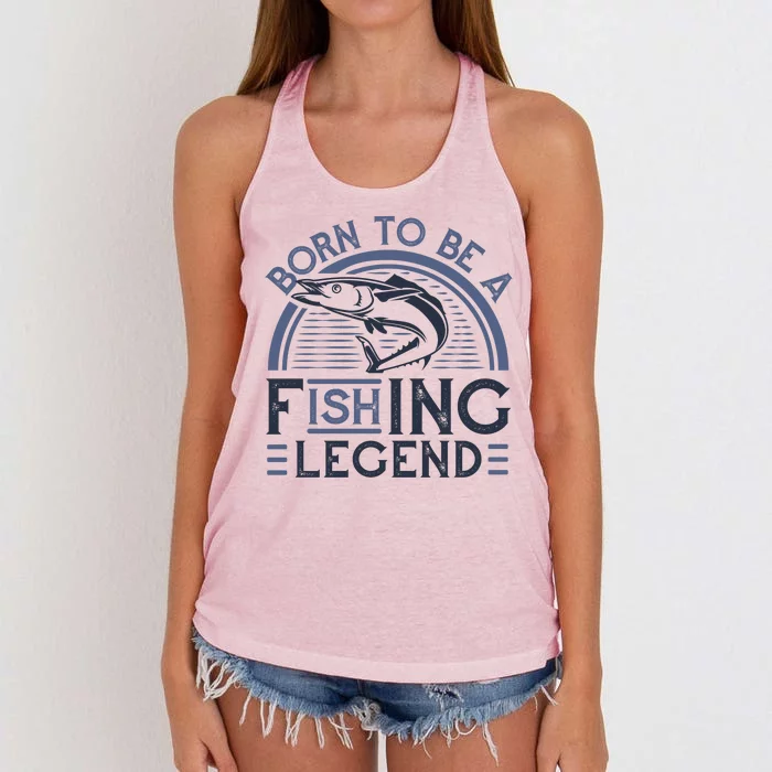 Born To Be A Fishing Legend Women's Knotted Racerback Tank