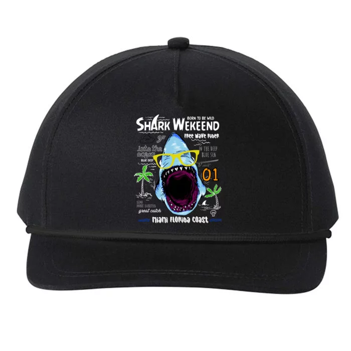 Born To Be Wild - Shark Weekend Slogans Snapback Five-Panel Rope Hat