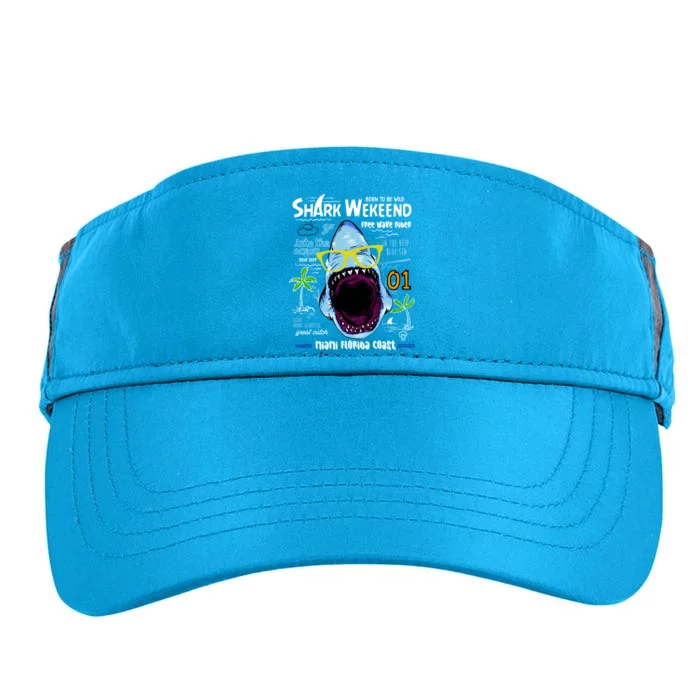 Born To Be Wild - Shark Weekend Slogans Adult Drive Performance Visor