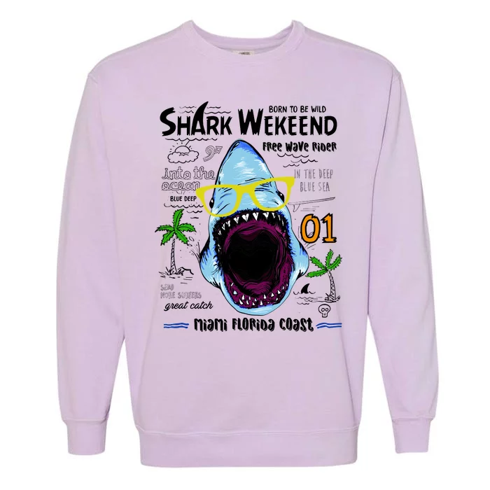 Born To Be Wild - Shark Weekend Slogans Garment-Dyed Sweatshirt