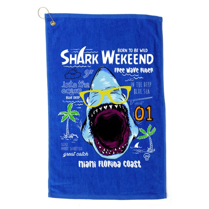 Born To Be Wild - Shark Weekend Slogans Platinum Collection Golf Towel