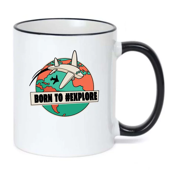 Born To Explore Black Color Changing Mug