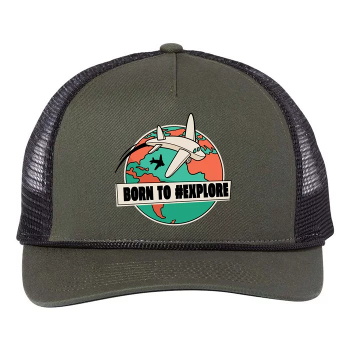 Born To Explore Retro Rope Trucker Hat Cap