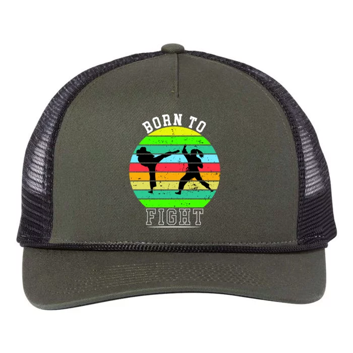 Born To Fight Retro Rope Trucker Hat Cap