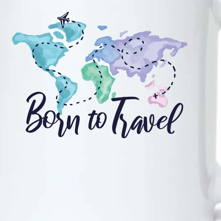 Born To Travel Black Color Changing Mug