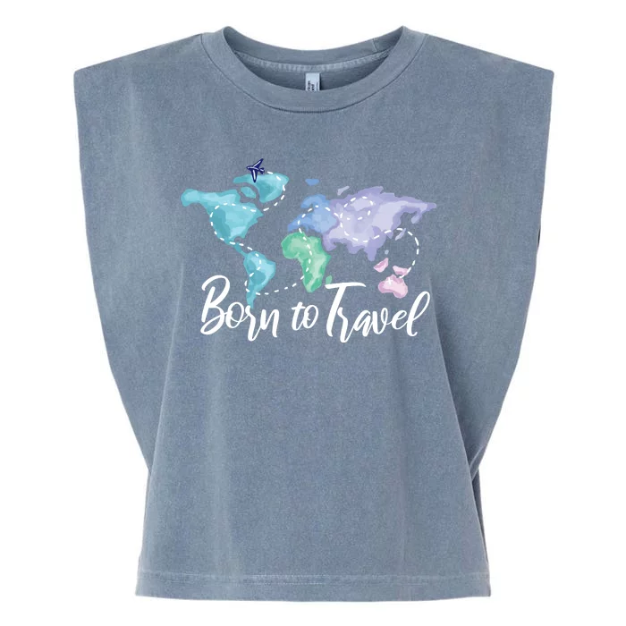 Born To Travel Garment-Dyed Women's Muscle Tee