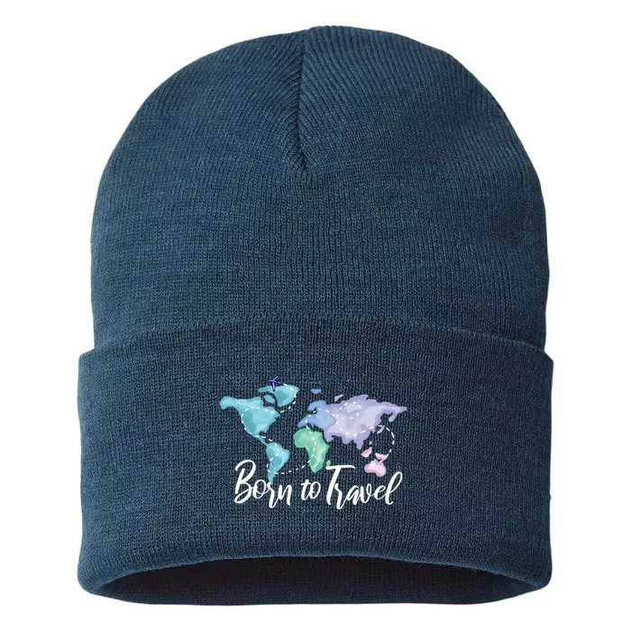 Born To Travel Sustainable Knit Beanie