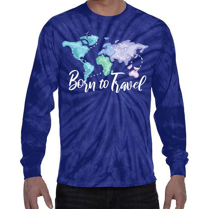 Born To Travel Tie-Dye Long Sleeve Shirt