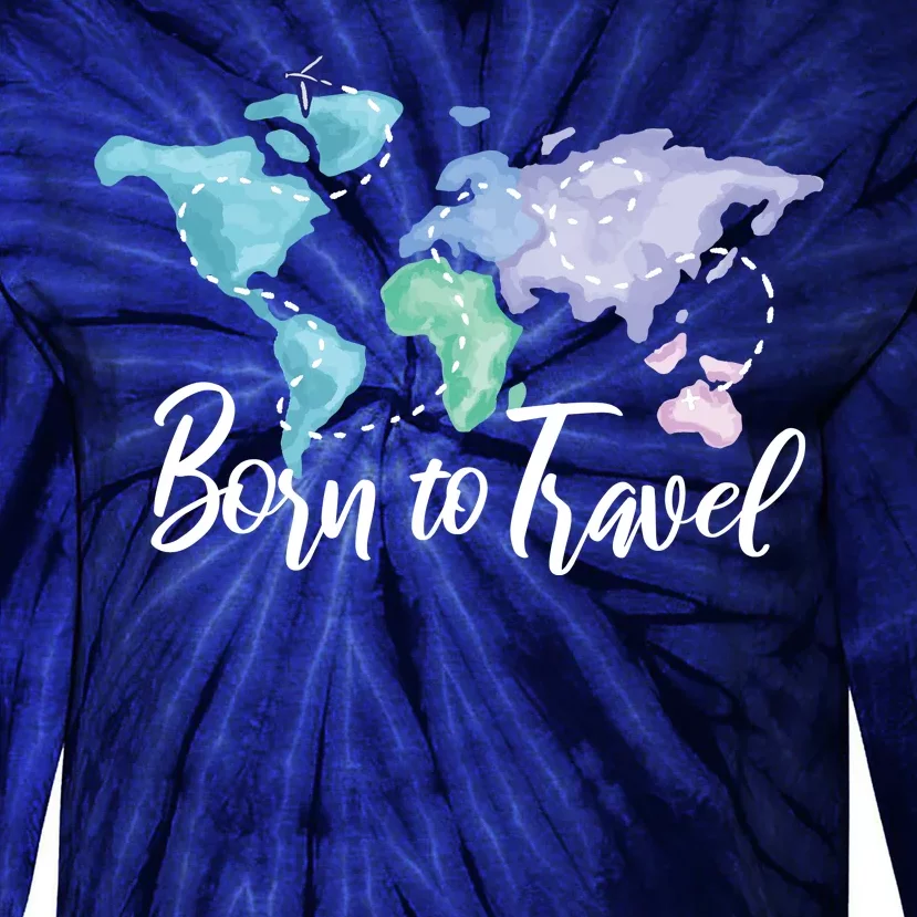 Born To Travel Tie-Dye Long Sleeve Shirt