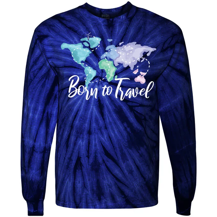 Born To Travel Tie-Dye Long Sleeve Shirt