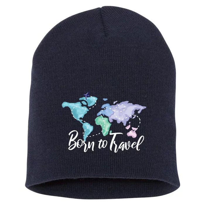 Born To Travel Short Acrylic Beanie