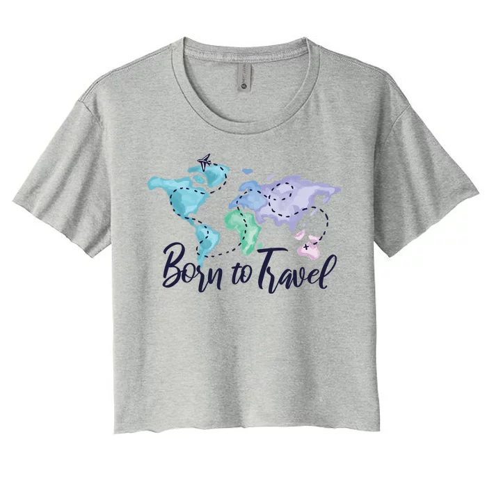 Born To Travel Women's Crop Top Tee