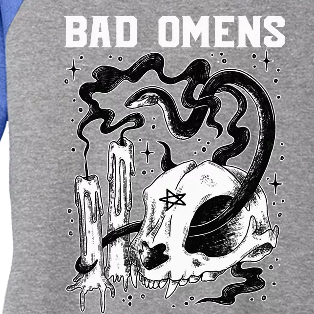 B.A.D O.M.E.N.S Snake And Skull Women's Tri-Blend 3/4-Sleeve Raglan Shirt