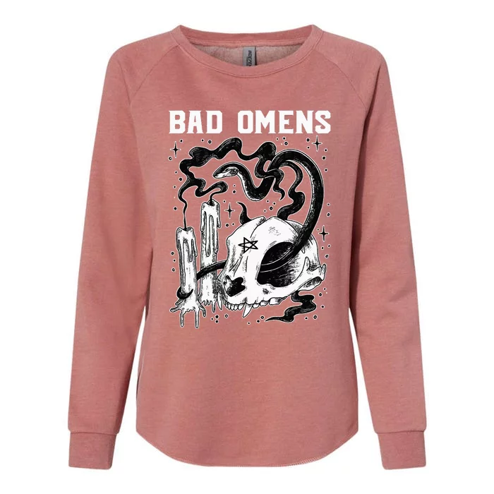 B.A.D O.M.E.N.S Snake And Skull Womens California Wash Sweatshirt