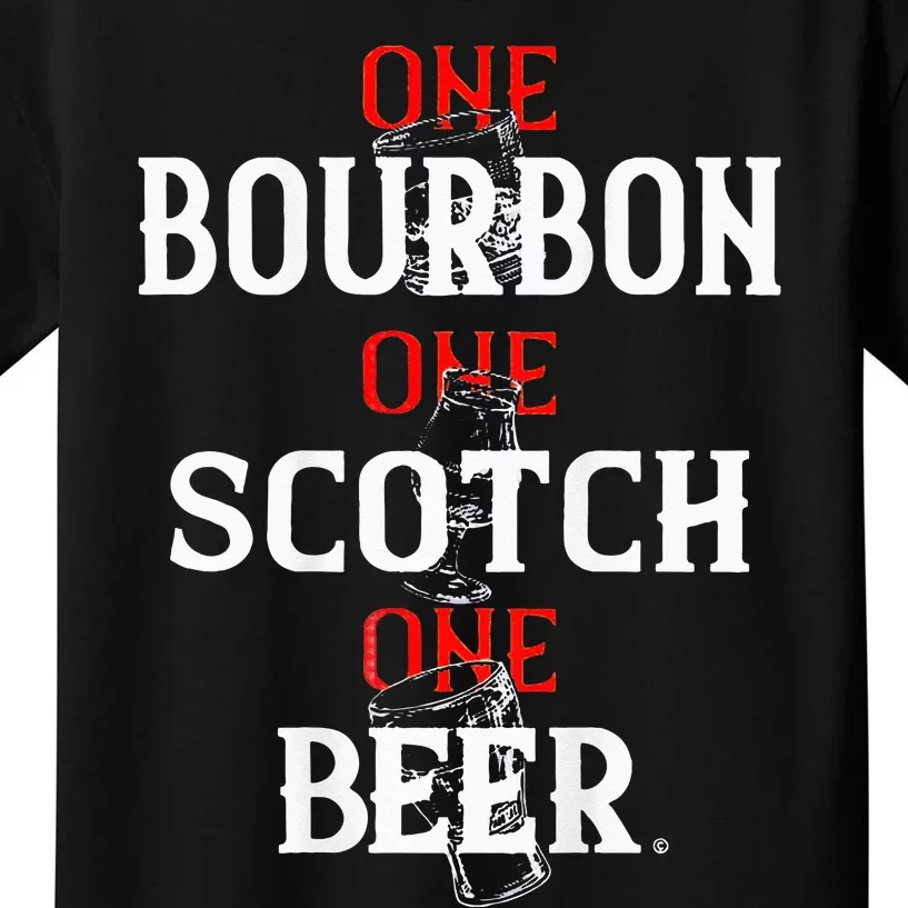 Bourbon One Scotch One Beer Kids T-Shirt