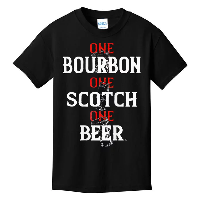 Bourbon One Scotch One Beer Kids T-Shirt