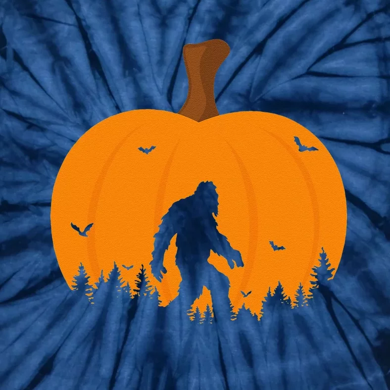 Bigfoot Or Sasquatch & Bats Halloween Pumpkin Spooky Sunset Tie-Dye T-Shirt