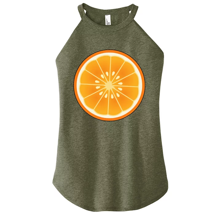 Big Orange Sliced Costume Cute Easy Fruit Halloween Gift Women’s Perfect Tri Rocker Tank